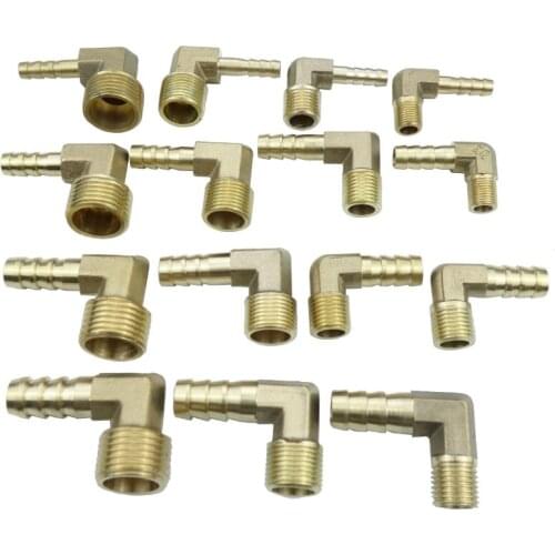 6/8/10/12 mm Hose ID x 1/8" 1/4" 3/8" 1/2" Male bspp Brass Hose Barb Fitting Male Elbow Connector Water Air Fuel