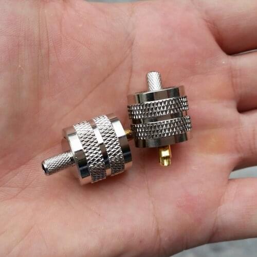 10pcs SL16 50-3 Connector PL259 UHF Male Plug Pin Crimp for RG58 RG142 LMR195 RG400 Cable