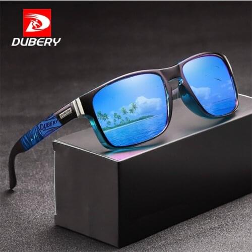 DUBERY Vintage Polarized Sunglasses for Men Women Retro Square UV400 Sun Glasses Male Mirrored Lens Driver Shades Gafas de sol
