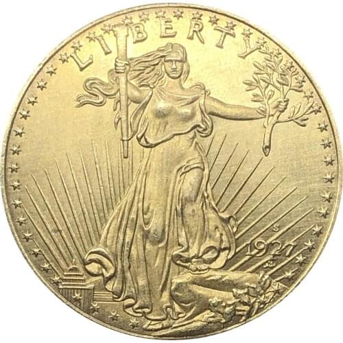 United States Liberty 1927 S Twenty 20 Dollars Saint Gaudens Double Eagle With Motto In God We Trust Gold Copy Coin