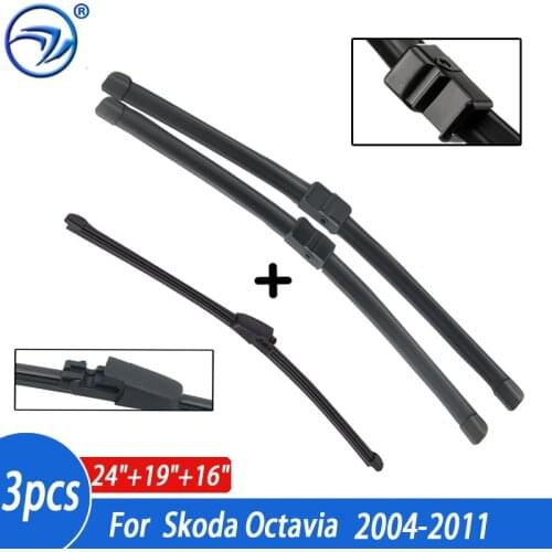Wiper Front Rear Wiper Blades For Skoda Octavia 2004-2011 Combi Estate Hatchback Windshield Windscreen 24"+19"+16"