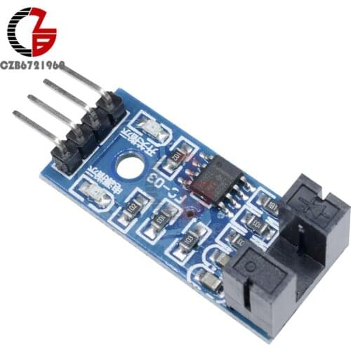 Slot Type IR Optocoupler Speed Sensor Module LM393 Groove Coupler Sensor 3.3V-5V Connect Relay Buzzer Module for Arduino