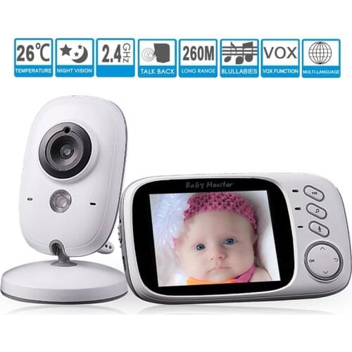 VB603 Video Baby Monitor 2.4G Wireless 3.2 Inches LCD 2 Way Audio Talk Night Vision Surveillance Security Camera Baby Babysitt