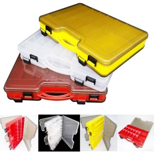 Fishing Tackle Boxes Double-sided Carrying Box Plastic Lure Fishing Suitcase Lure Storage Box Tool Box with Insert