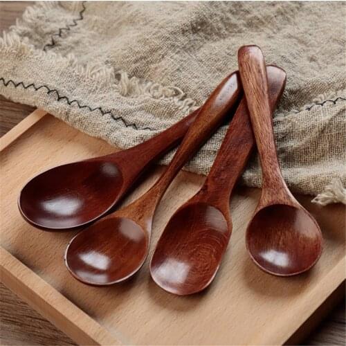 1pcs Long-handled Wooden Spoon Coffee Stirring Rod Cooking Spoon Heat-insulating Soup Spoons for Tableware Stirring Kitchen Tool