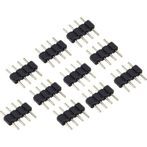 100pcs/lot 4 Pin RGB Needle Connector Adapter Male Type Double 4 Pin DIY Small Part for 3528 5050 LED RGB Strip Lights