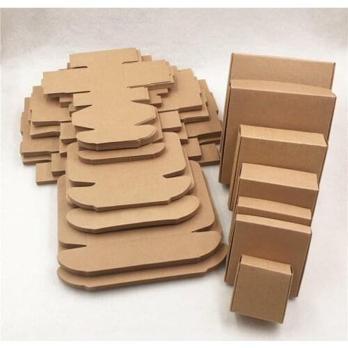 24pcs/Lot Various Size Kraft Paper Boxes For Wedding Present Gifts Supplies DIY Handmade Paperboard Boxes Accept Customization