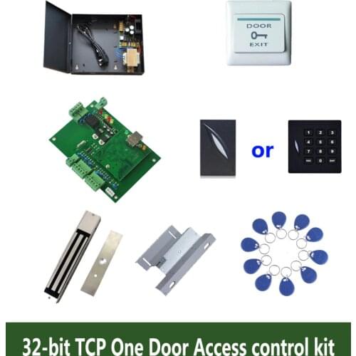 32-bit access control kit,TCP one door access control+powercase+280kg magnetit lock+ZL-bracket+ID reader+button+10 tag,kit-T108