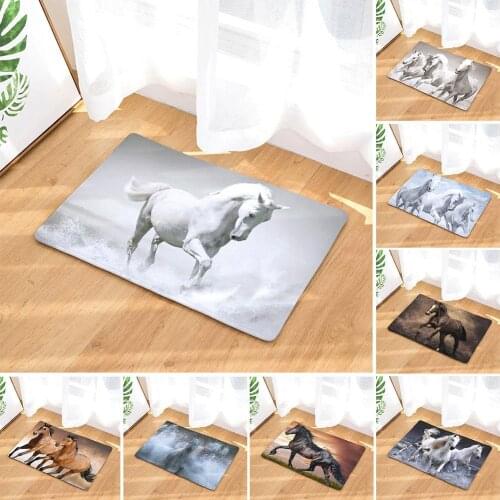 40x60cm Running Horse Water Absorption Non-slip Door Mat Floor Carpet Rug Bathroom Pad Home Supplies