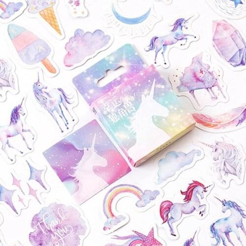 46pcs/set Kawaii Unicorn Notebook Diary Drawing Painting Graffiti Cover Paper Memo Pad Office School Supplies Gift