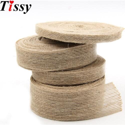 5M/Lot DIY Natural Jute Burlap Rolls Hessian Ribbon Rustic Vintage For Home Garden Wedding Decoration Burlap Ornament Supplies