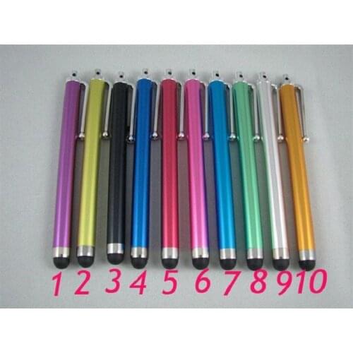 50pcs/lot Mix and Match Color Capacitive screen Metal stylus touch pen with clip for iphone 4S/5/5s/6/Galaxy S3/S4/S5/Note/3/4