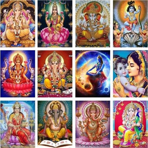 Buddha Ganesha 5D DIY Diamond Embroidery Cross Stitch Religion God Diamond Painting Art Full Mosaic Drill Home Decor Art