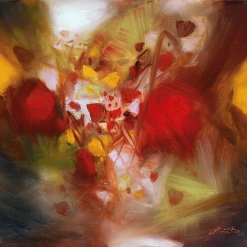 Abastract art contemporary abstract paintings masterpiece reproduction passion by Chu Teh-Chun art