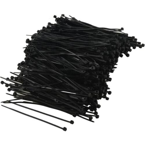 Promotion ! Cable Ties nylon1000 Pcs Black Plastic Cable Zip Tie Fasten Wrap 95mm x 2mm
