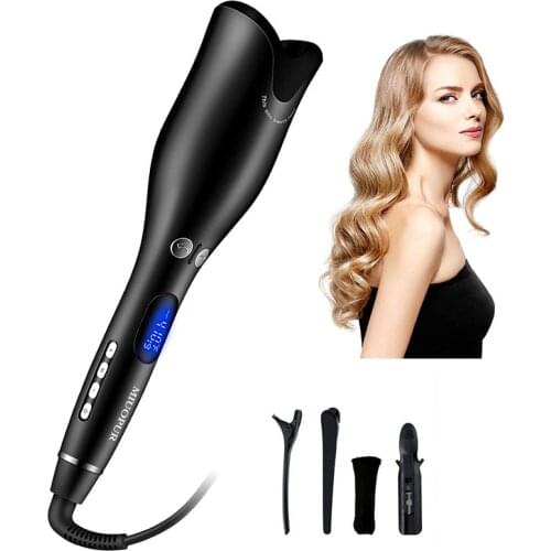 Automatic Hair Curler Hair Curling Iron with Tourmaline Ceramic Heater and LED Digital Rotating Hair Waver Hair Styling Tools