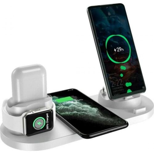 Apple Android Phone Apple Watch/Aripods Pro/2 6-in-1 Mobile Phone Wireless Charger Supports QI Charging Convenient and Fast