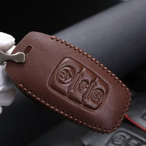 Genuine Leather Remote Smart Car Accessories Key Case Fob Cover For Haval H2 H5 H6 H8 H9 F7 F7X Key Ring Chain Holder