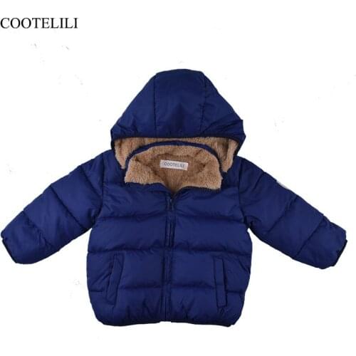 COOTELILI Winter Jackets Girls Warm Thick Velvet Childrens Coat Kids Boys Clothing Outerwear & Coats Windproof Baby Clothes
