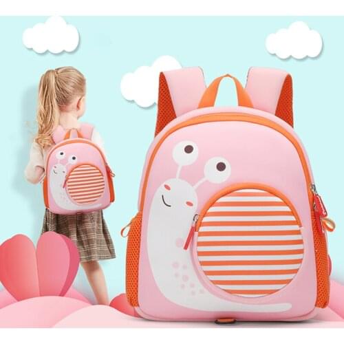 Cute Pink Snail School Bags for Girls Fashion Animals Desin Children Kids School Backpacks Waterproof Schoolbag Cartoon Bags