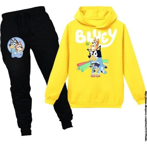 Disney Toddler Girls Clothes Sets Fall Long Sleeve Hoodies Pants Sets Children Outfits Kids bingo bluey Christmas Clothing