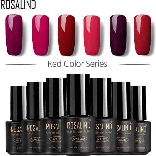 ROSALIND Gel 1S Nail Gel Polish 7ML Red Color Series Soak off uv Vernis Semi Permanent Gel Lacquer Manicure for Nails Polish