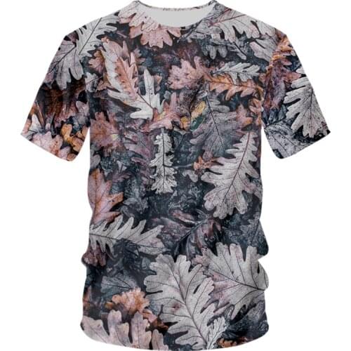 IFPD EU/US Size 3d Print O-neck T Shirts Retro Dead Leaves Streetwear Weed Plant Men Women Fashion T-shirt Harajuku Plus Size