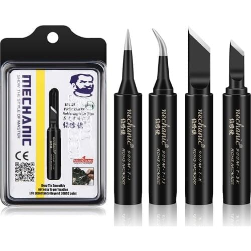 MECHANIC Soldering Iron Tips 900M-T-I/IS/SK/K Anti-Static Pure Copper Welding Tip Electric Solder Iron Sting for BGA Soldering