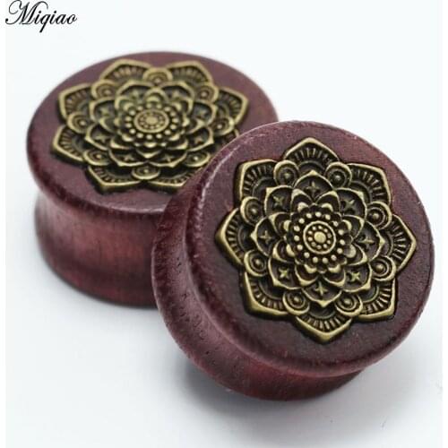 Miqiao 2pcs New Bamboo Wood Ear Plugs Gauges Earrings Flesh Tunnel Expander 8-22mm Stretcher Body Piercing Jewelry