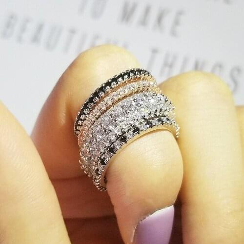 2021 new arrival rose gold color 4 pieces stacked stack wedding engagement ring sets for women fashion band R5691