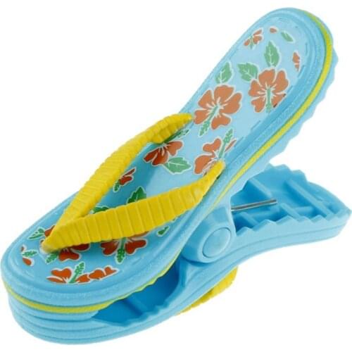 1PCS Plastic Beach Slipper Towel Clips Large Sun Bed Lounger Holder Pool Clothes Peg Quilt clip Sock clips Simulation Shoes