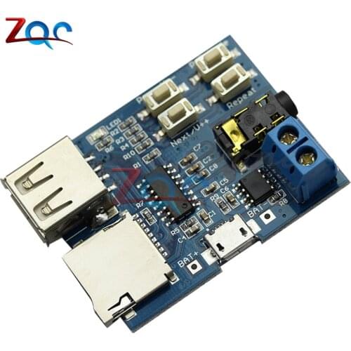 Mp3 nondestructive decoder board Built-in amplifier mp3 module mp3 decoder TF card U disk decoding player Micro USB
