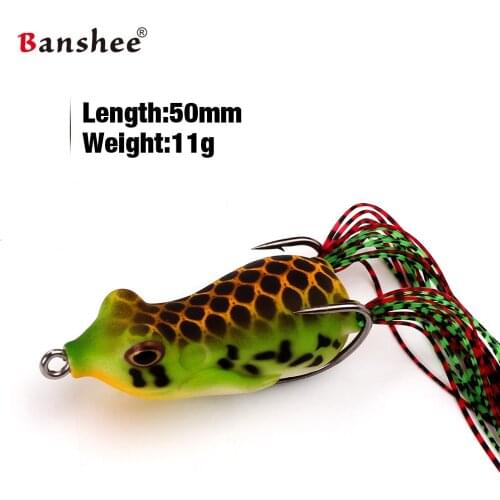 Banshee 11g 50mm SF01 Small size Top water fishing lure Natural painting soft bait hollow live life 3D frog