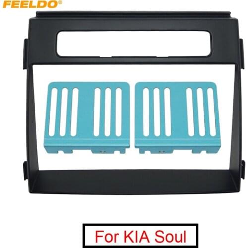 FEELDO 173*98mm 2DIN Car CD/DVD Radio Fascia Plate Panel Frame for KIA Soul Panel Dashboard Installation Trim Mount Kit #AM5172