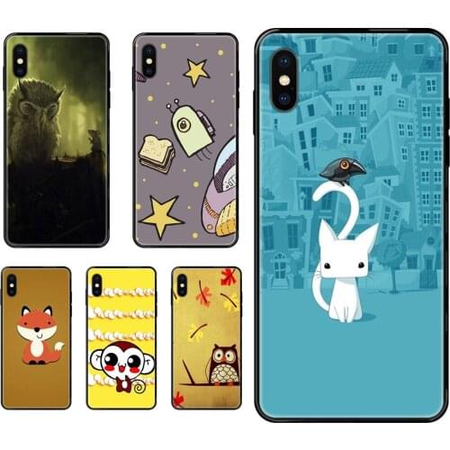 Sale For Samsung Galaxy Note 4 8 9 10 20 Plus Pro Ultra J6 J7 J8 M30s M80s 2017 2018 Super Cute Animals Design Black Soft TPU