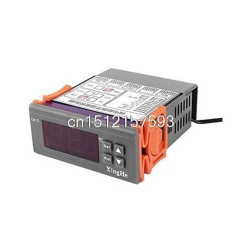 AC 24V 10A -55C to +120C Temperature Controller Gray Orange w Thermocouple