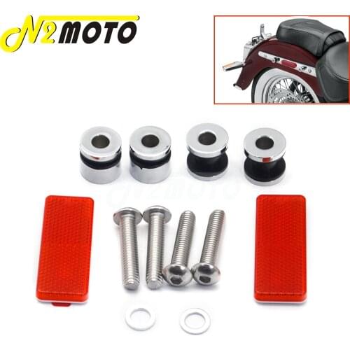 Motorcycle Detachable Rack Sissy Bar Docking Hardware Kit w/ Red Reflector For Harley Sportster XL Models 1994-2003 # 53528-95B