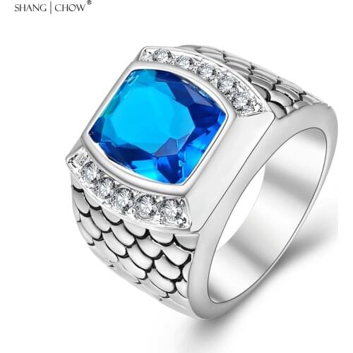 SHANGCHOW Silver Rings For Men