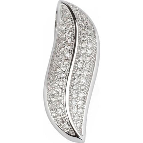 SHUNXUNZE Luxury jewellery christmas Wedding pendants for women best sell dropshipping White Cubic Zirconia Rhodium Plated R3164