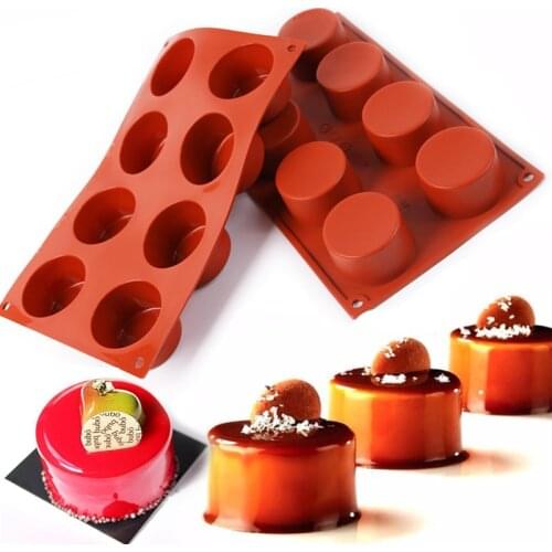 3D Silicone Mold 8 Holes Pudding Cupcake Art Cake Mould Baking Pastry Mousse Chocolate Mold Cake Tools