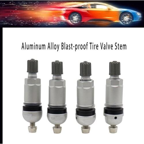 4 pcs Alloy blast-proof TPMS Tire Pressure Monitoring System Tubeless Tire Valve Stem Repair Kit Fit for Audi VW Bentley