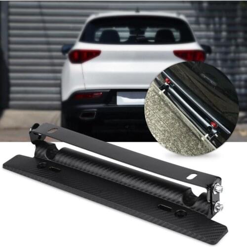Universal Adjustable Carbon Fiber Car License Plate Frame Holder Mount Bracket Car Styling License Plate Frame