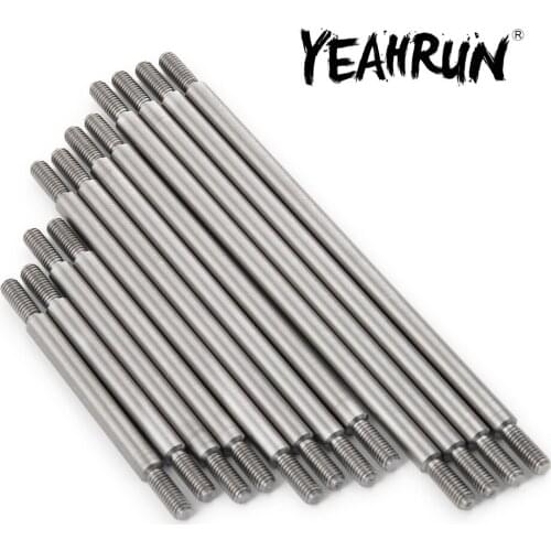 YEAHRUN 12pcs/set CNC Stainless Steel Pull Link Rods Linkage For TRX-6 1/10 RC Crawler Truck