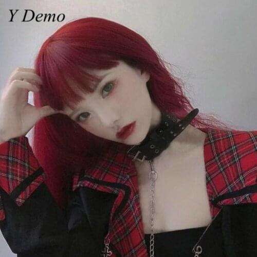 Punk Style Pu Leather Women Choker Adjustable Wide Buckles Choker Accessories