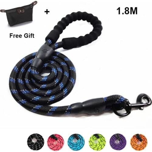 1.8M Reflective Dog Leash Nylon Rope Pet Running Tracking Leashes Long Lead Puppy Mountain Climbing Rope Accessories