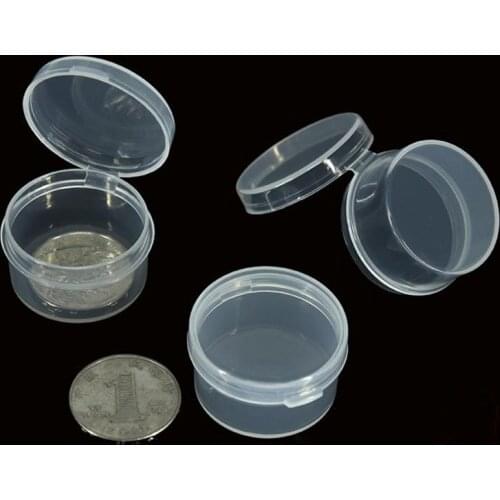 1000pcs Money Box Portable Coin Storage Capsules Holder Round Plastic Transparent Coin Box NO233