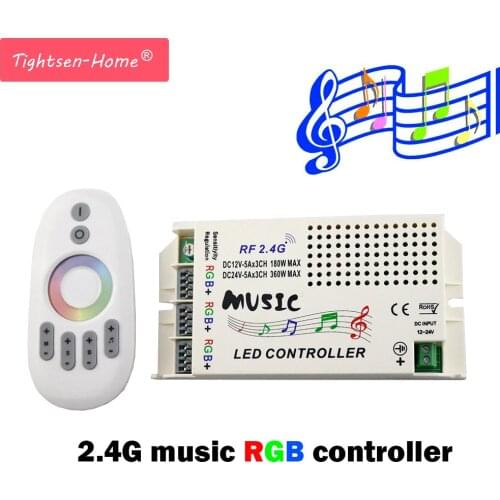 2.4G LED Music RF RGB Controller DC 12V-24V&Wireless Remote For 5050 3528 3014 RGB Led Strip light Led Control Music Conductor