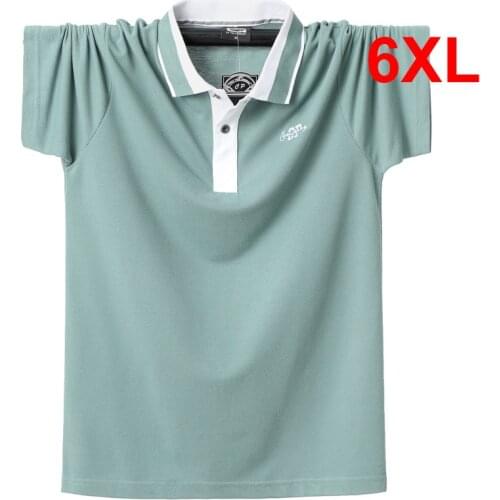 2021 Summer Polo Shirt Men Casual Short Sleeve Polo Shirts Cotton Fashion Breathable Loose Tops Male Plus Size 4XL 5XL 6XL HA205