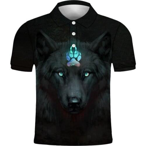 2021 new fashion mens and womens T-shirt wolf print 3d T-shirt polo shirt summer short-sleeved T-shirt male T-shirt XXS-6XL