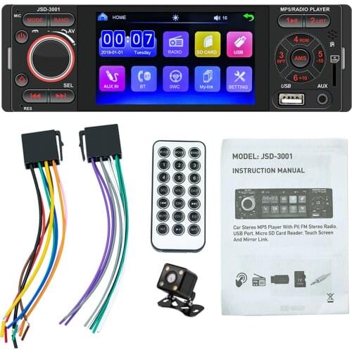 4.1 Inch Auto Stereo Radio Bluetooth Touch Screen HD 1080P Large Screen Car MP5 Player & Camera 32G TF Card For IPhone Android